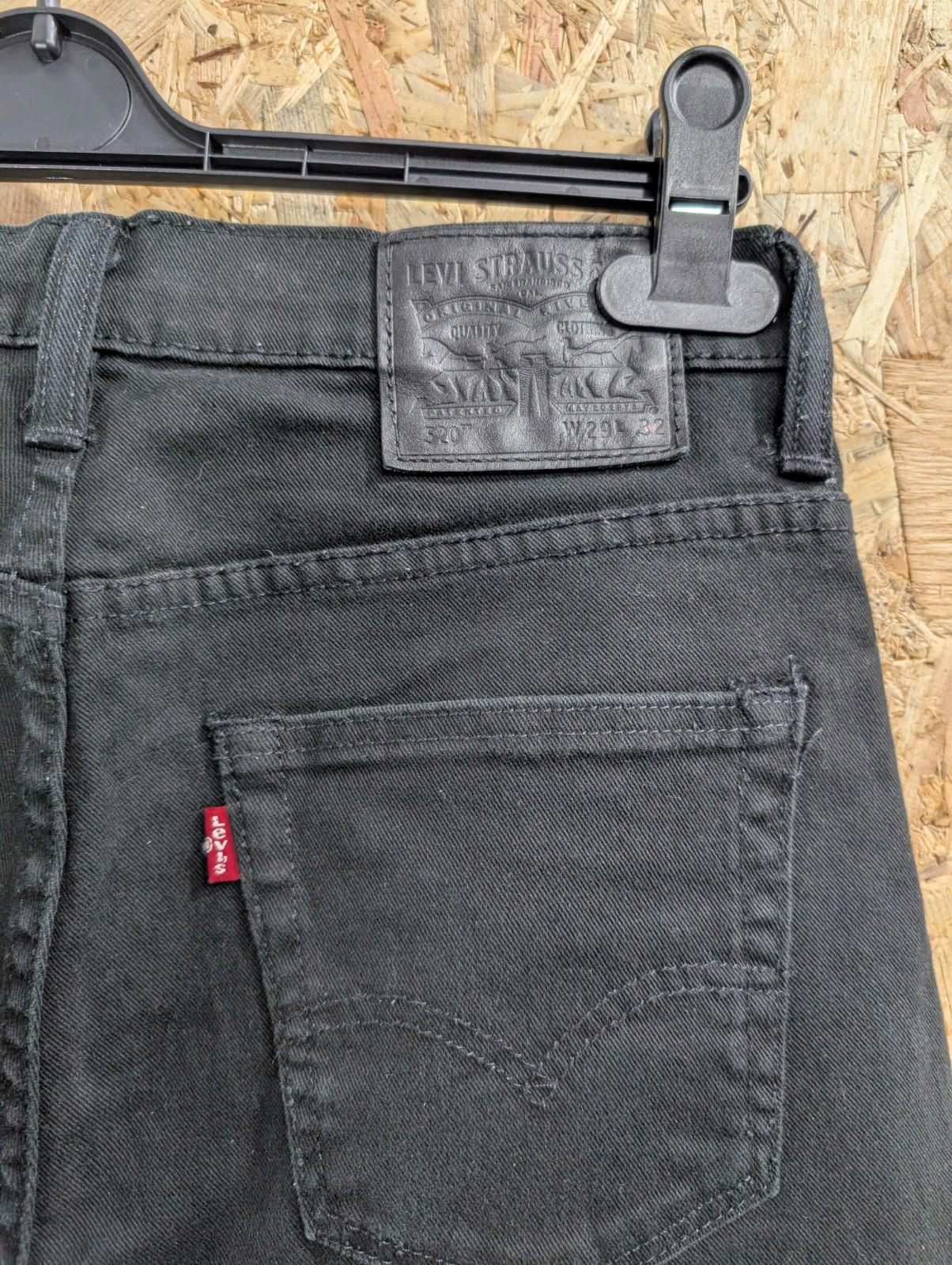 Levis 520 Slim Tapered Jeans W29 L32 Men Black Rock Goth Red Mexico Zip Fly