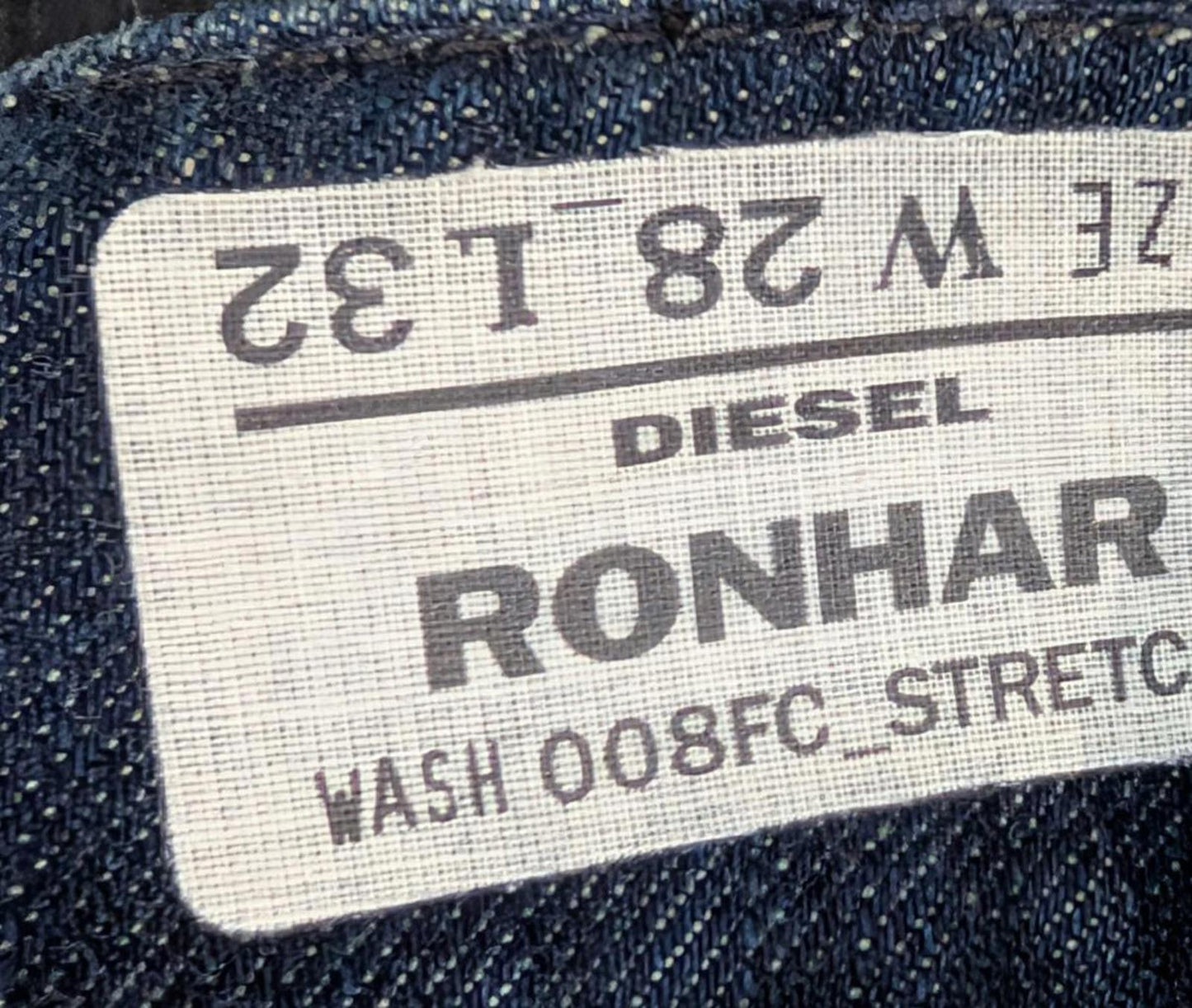 Diesel Ronhar Bootcut Jeans W28 L32 Low Rise Navy Blue Stretch Denim Vintage Y2K