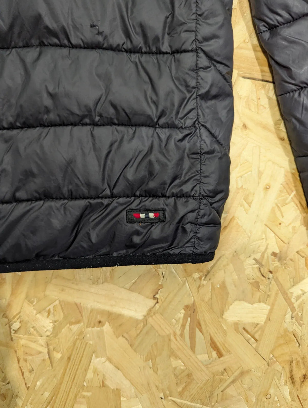 Napapijri Puffer Jacket Mens Medium Black Quilted Insulated Padded Lightweight