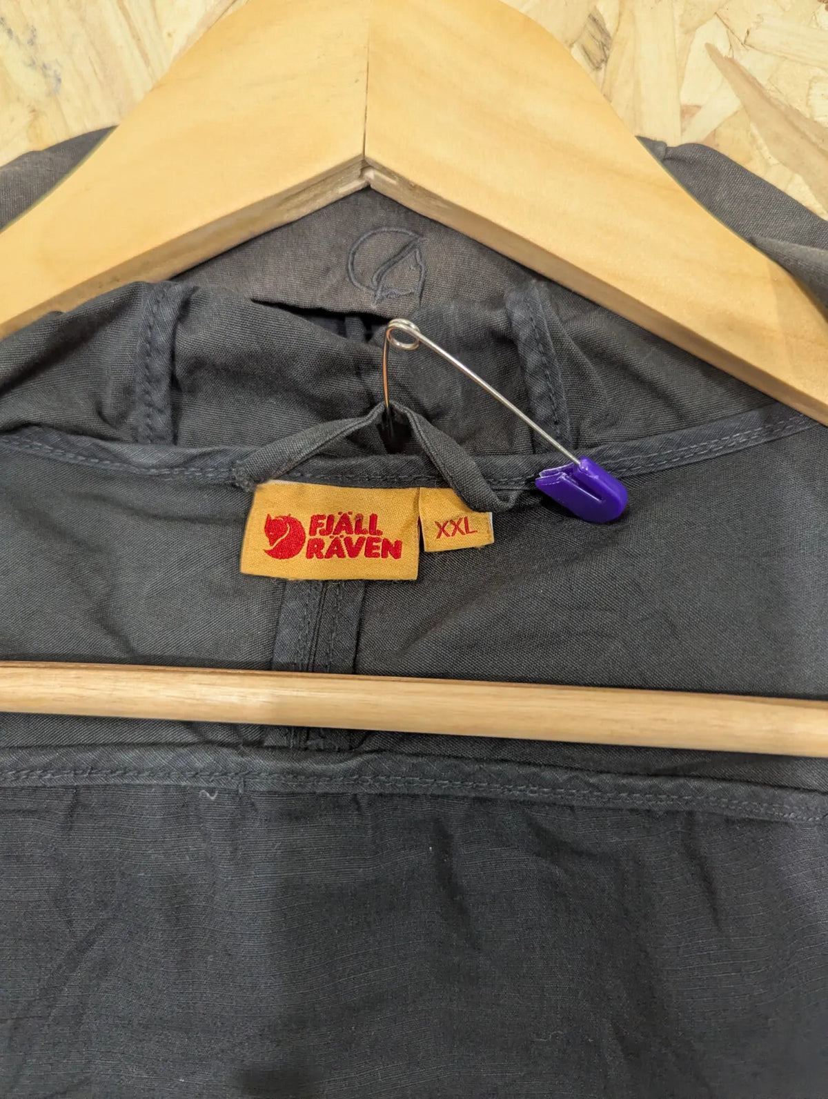 Fjallraven Sten Jacket Mens XXL Black G1000 Wax Canvas Hooded Pockets Parka