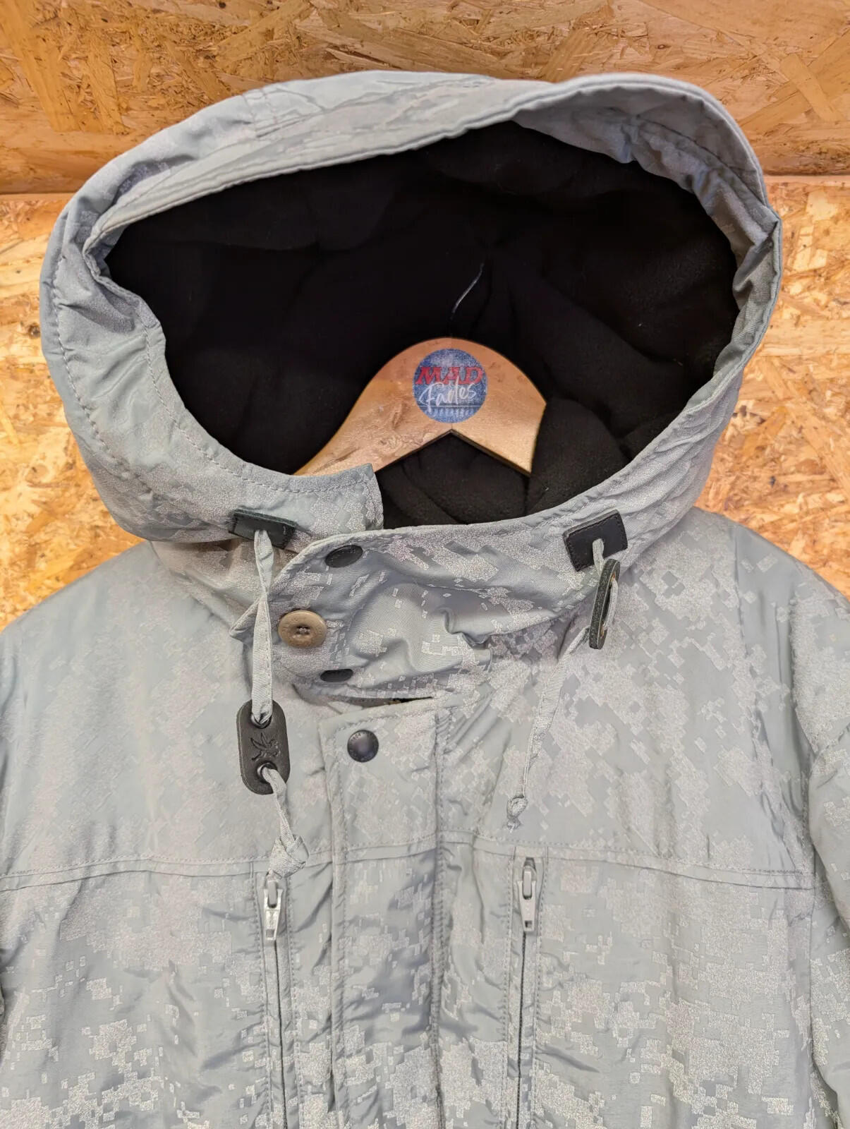 I Spiewak & Sons Golden Fleece Hooded Parka Mens XL Grey Polyester Camouflage