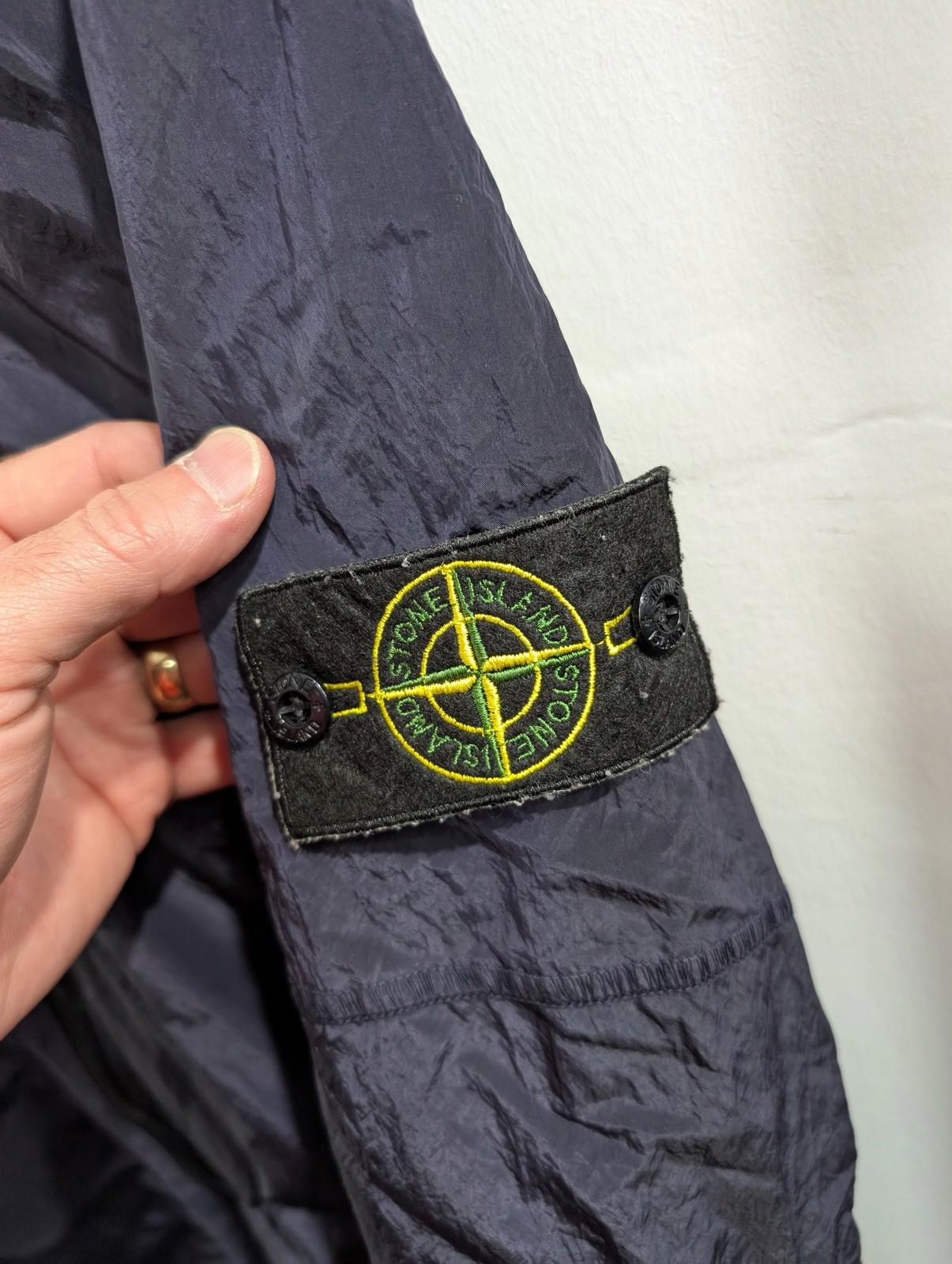 Stone Island 18 Overshirt Jacket Medium Men Metal Navy Blue Lined Full Zip Nylon
