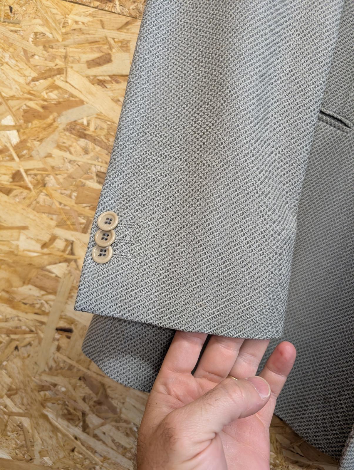 Armani Collezioni Wool Blazer 44R XL Light Blue Jacket Designer Tricot-effect