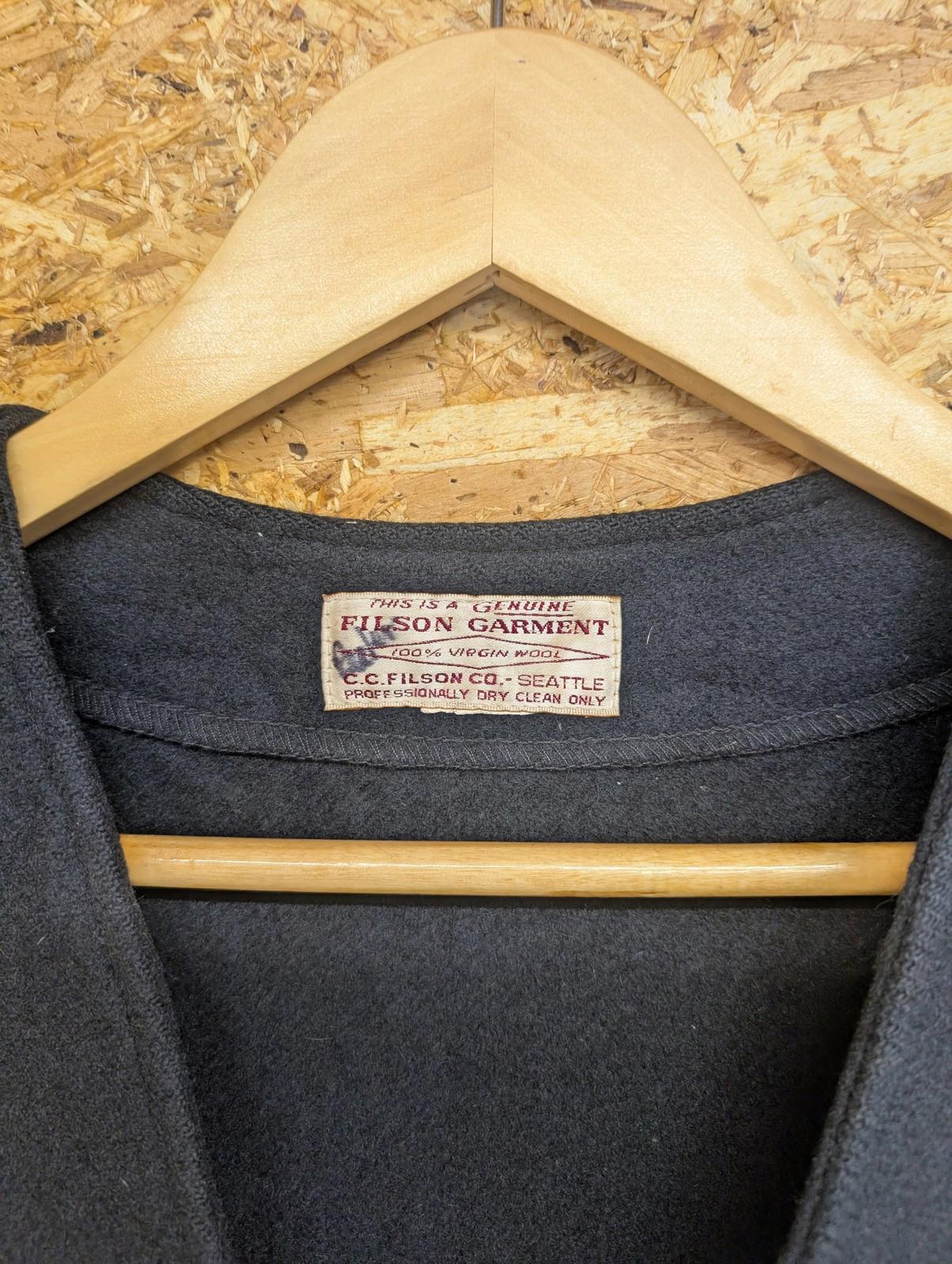 Filson Mackinaw Vest XL 44 Navy Blue Green Wool USA Waistcoat Gilet Body Warmer