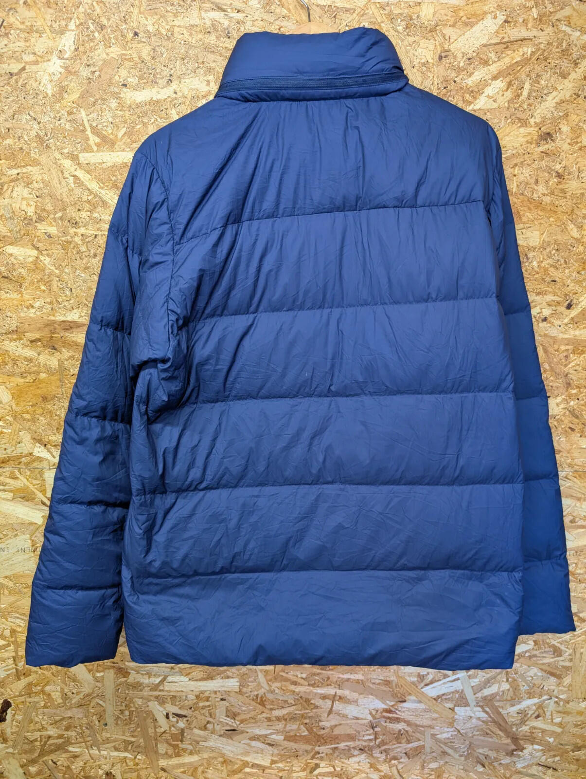 Patagonia Silent Down Jacket Mens Medium Hooded Puffer Blue Down Duck Insulated