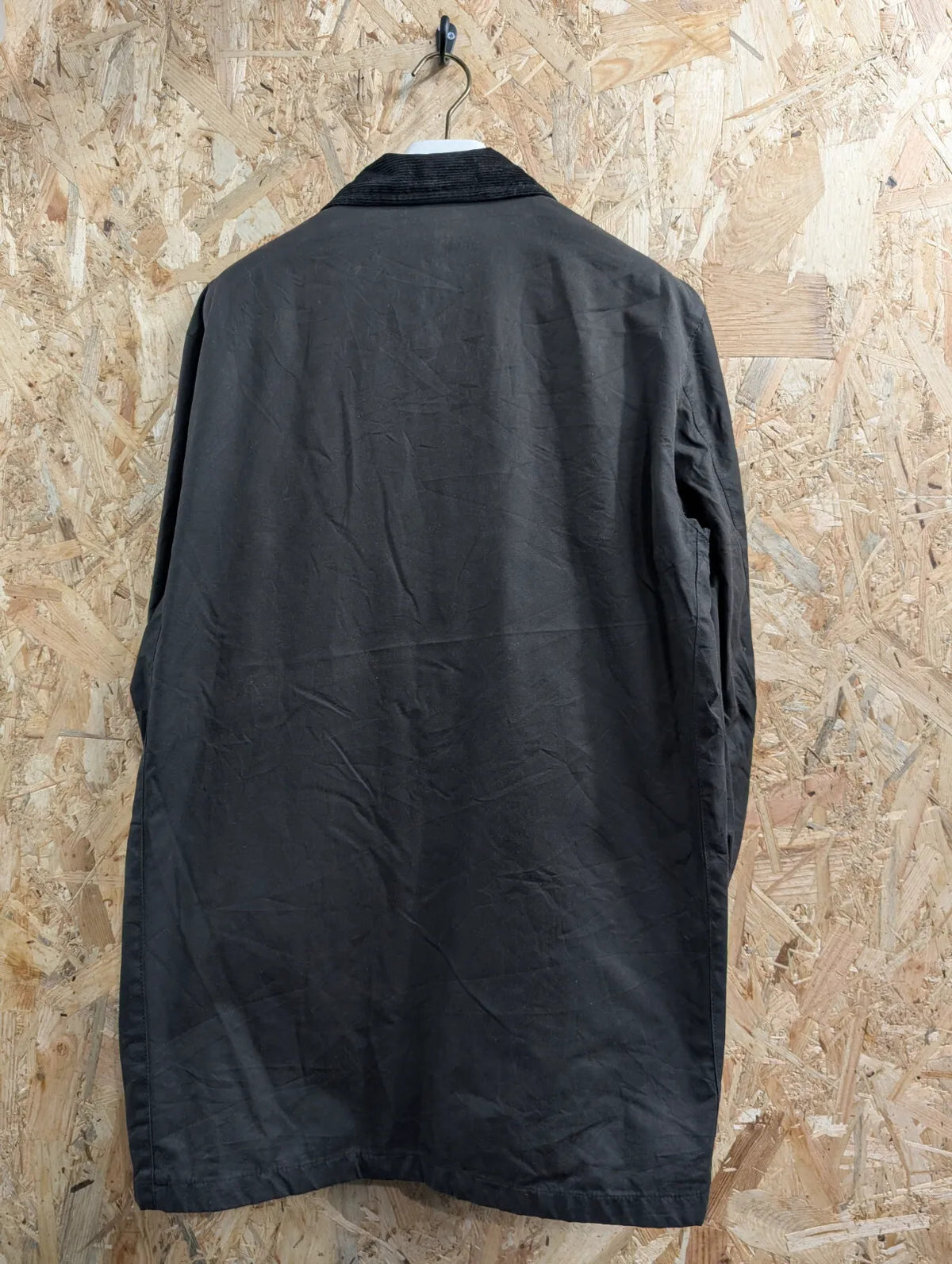 Barbour Haydon Wax Jacket Men Small Black A236 Utility Chore Cord Collar England