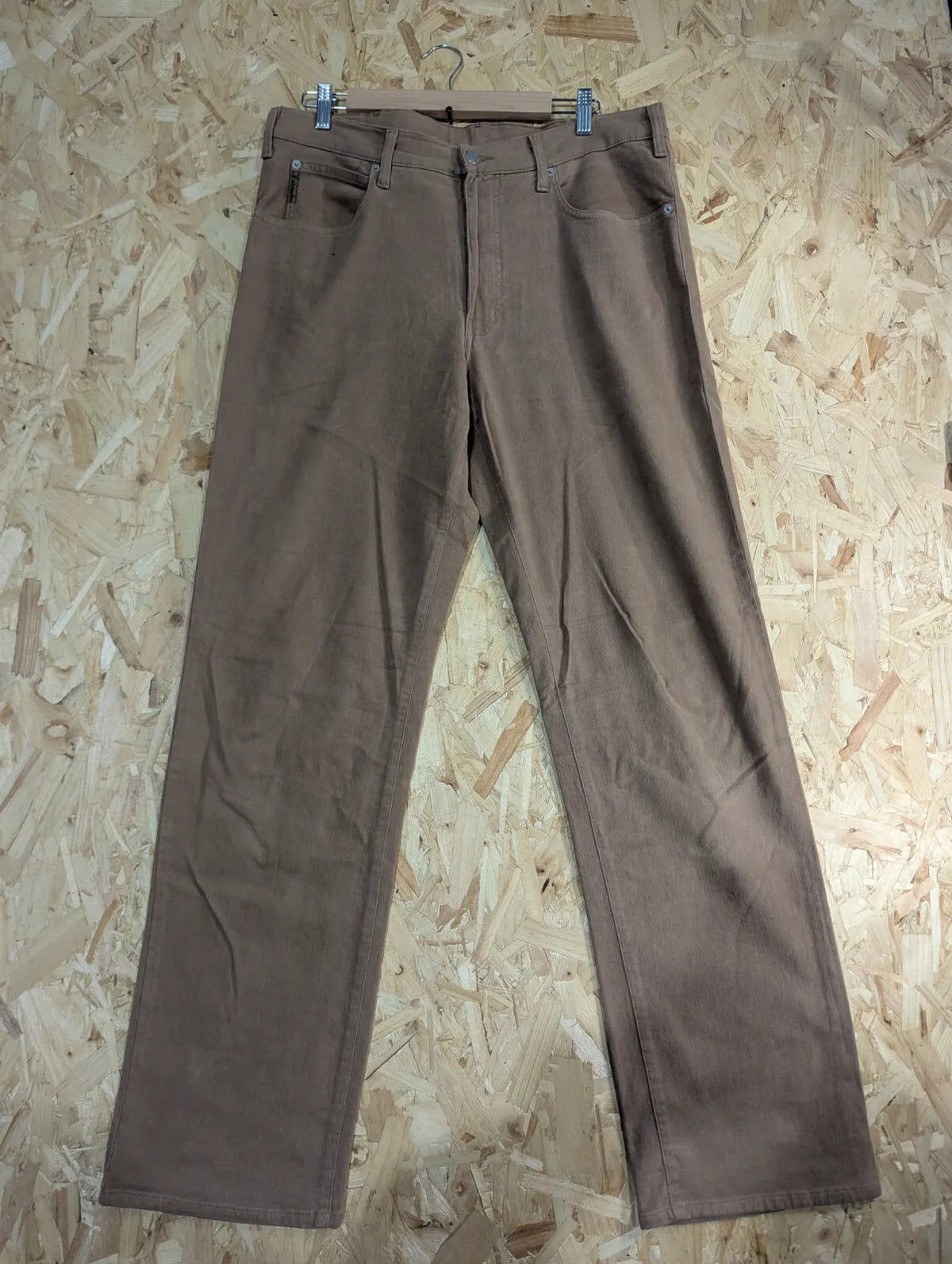 AJ Armani Jeans Mens W36 L34 Brown Cotton Regular Straight Stretch Vintage Chino