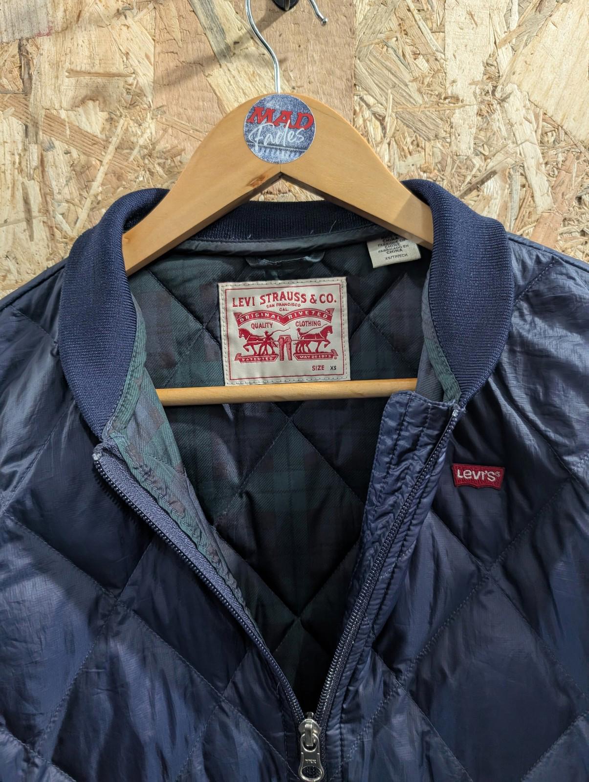 Levi Strauss Quilted Bomber Jacket Women XS Blue Warm Water-Repellent Down Fill