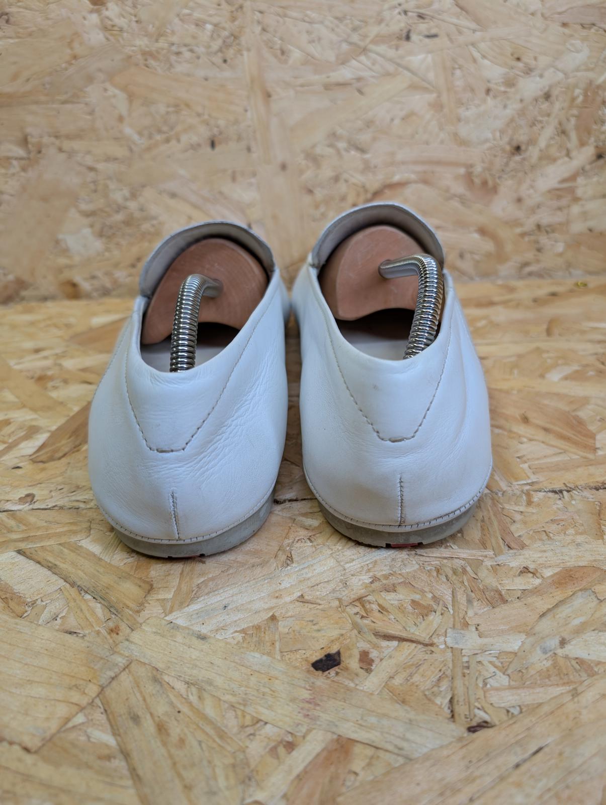 Prada White Leather Loafers Driving Shoes Made Italy Slip On 9 UK 43 EU