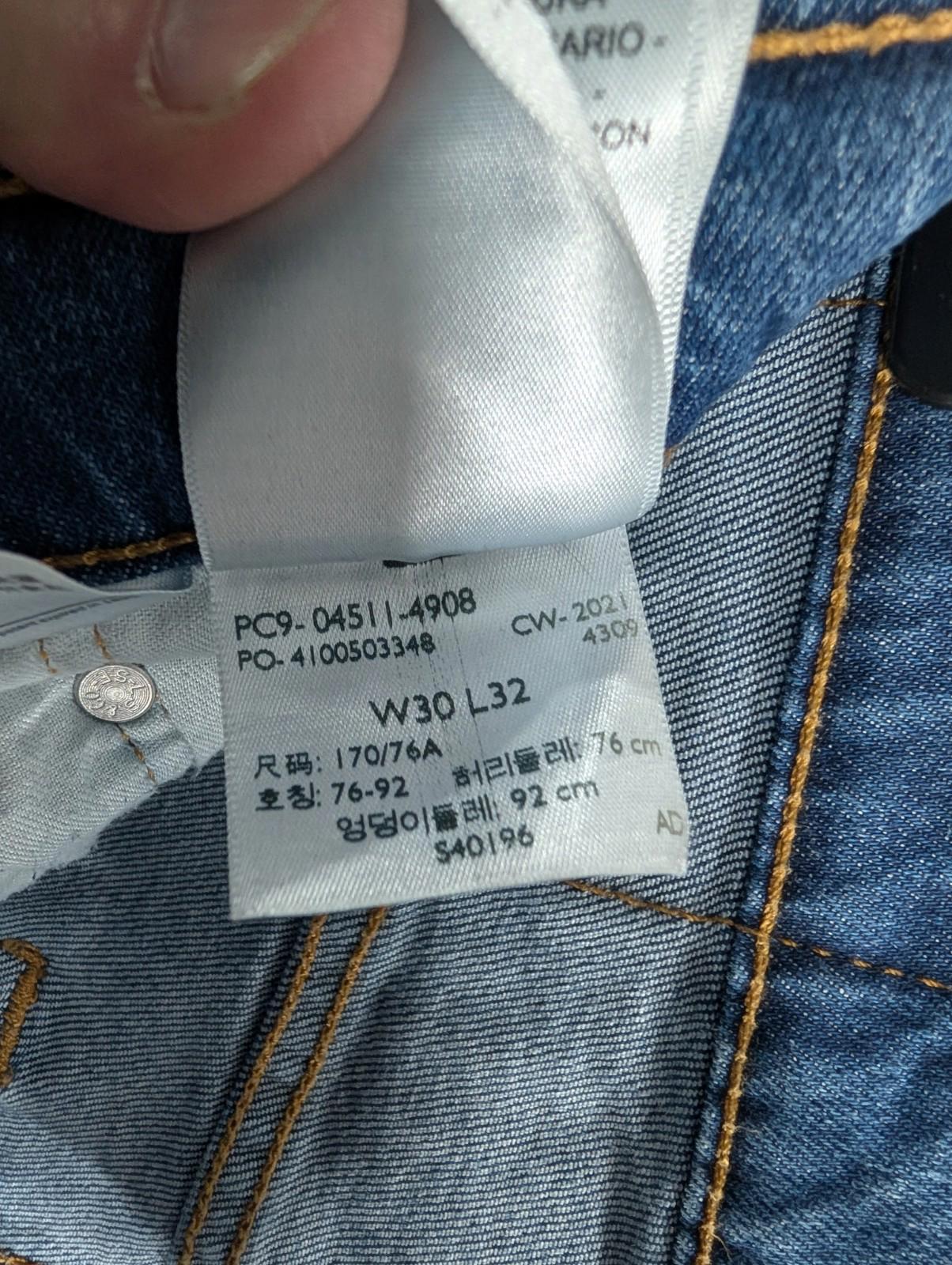 Levis 511 Slim Blue Jeans W30 L32 Men Straight Fit Red Tab Zip Fly Stretch Denim