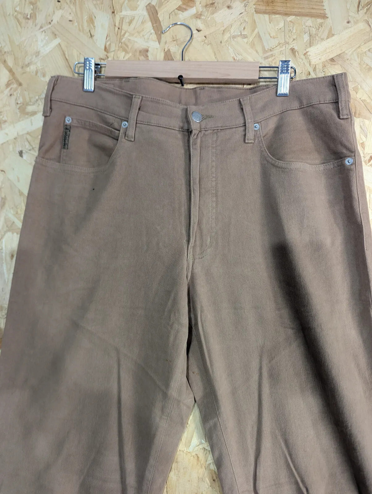 AJ Armani Jeans Mens W36 L34 Brown Cotton Regular Straight Stretch Vintage Chino