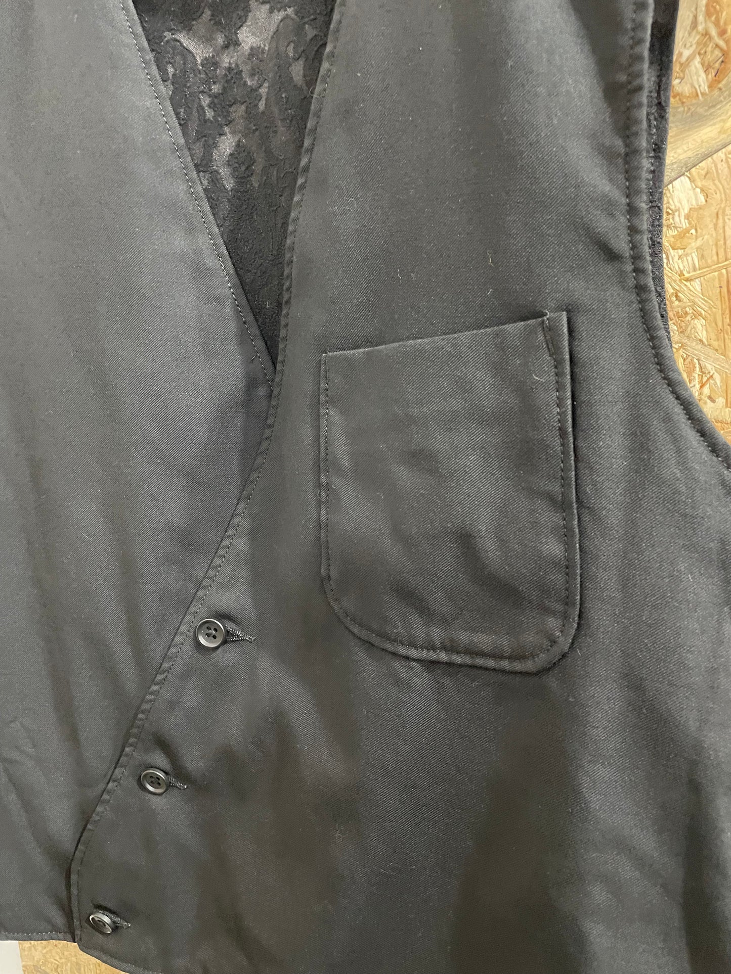 Engineered Garments Reversible Black Waistcoat Lined Vest Made In USA Small