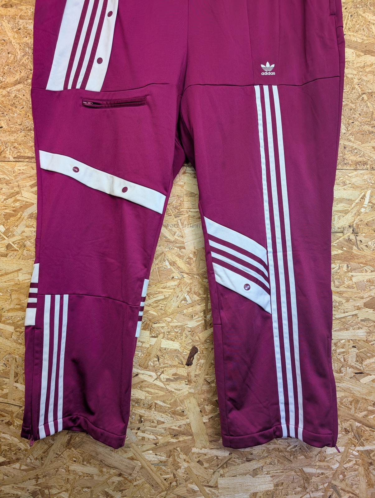 Danielle Cathari x Adidas Poppers W44 Track Pants Joggers Trousers Burgundy