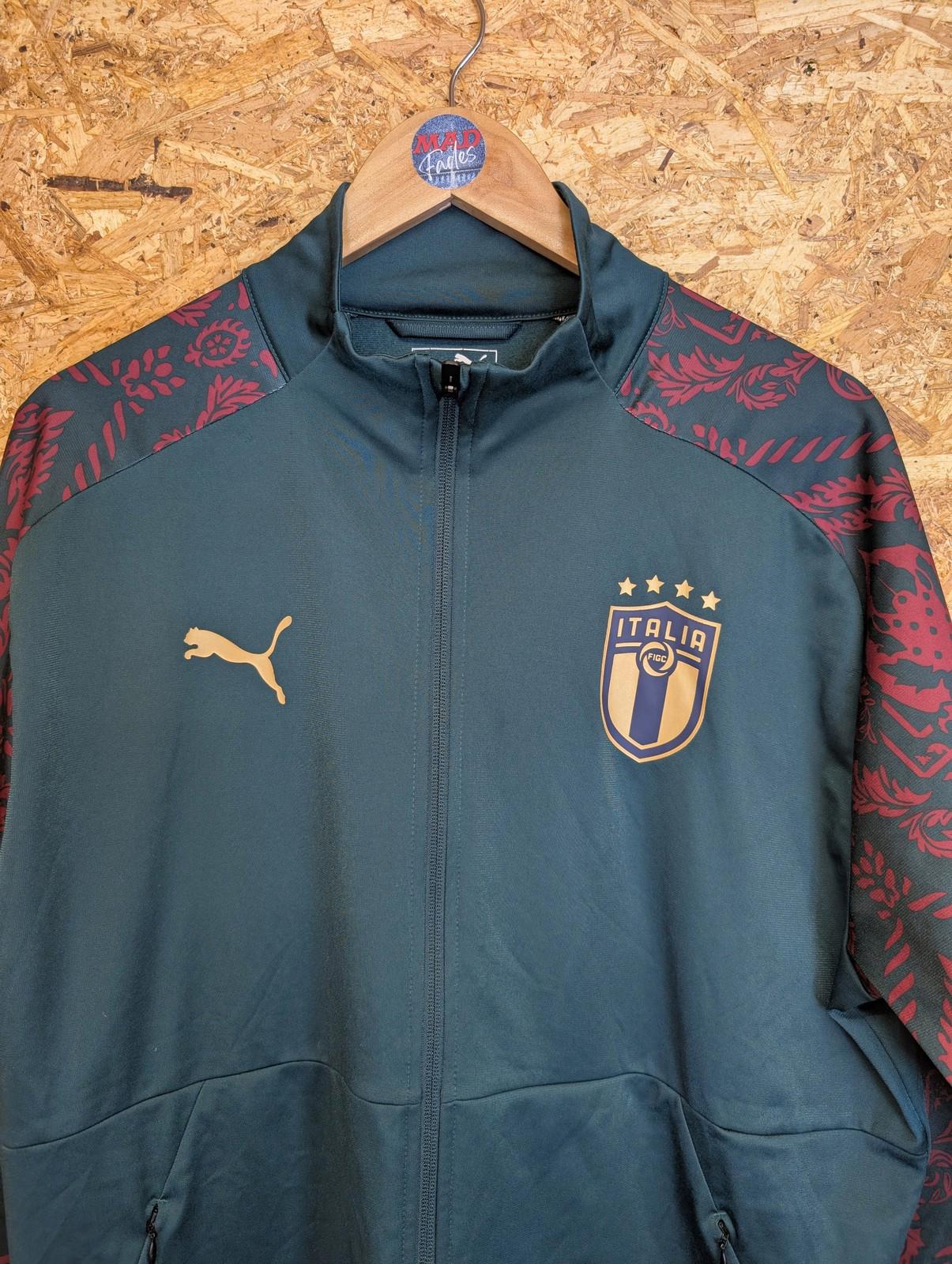 Puma Italy Track Jacket XL Men Retro DryCell Training 19/20 Third Kit Green Gold
