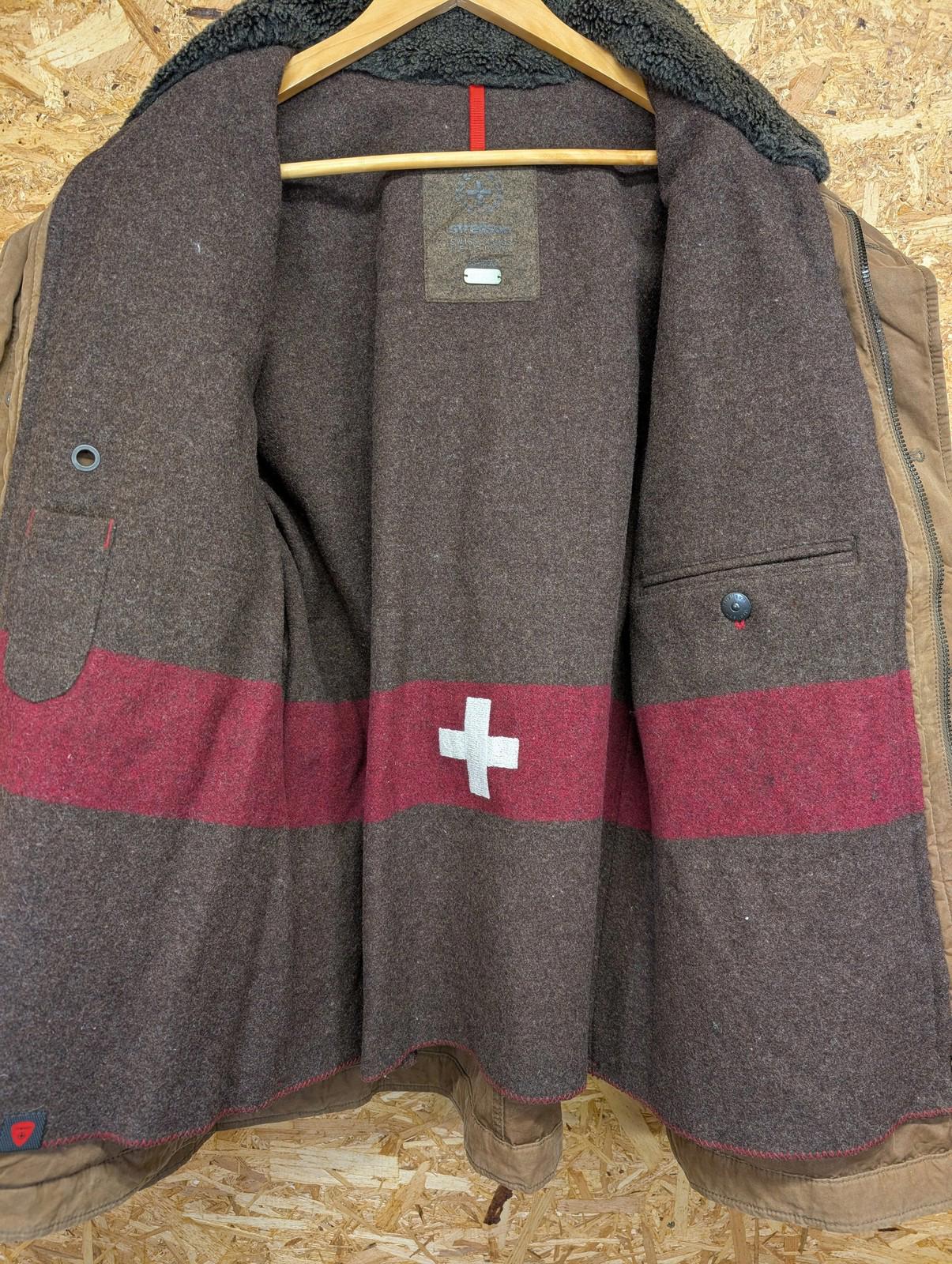 Strellson Jacket XL 44 Men Brown Chore Swiss Cross Edition Detachable Wool Liner