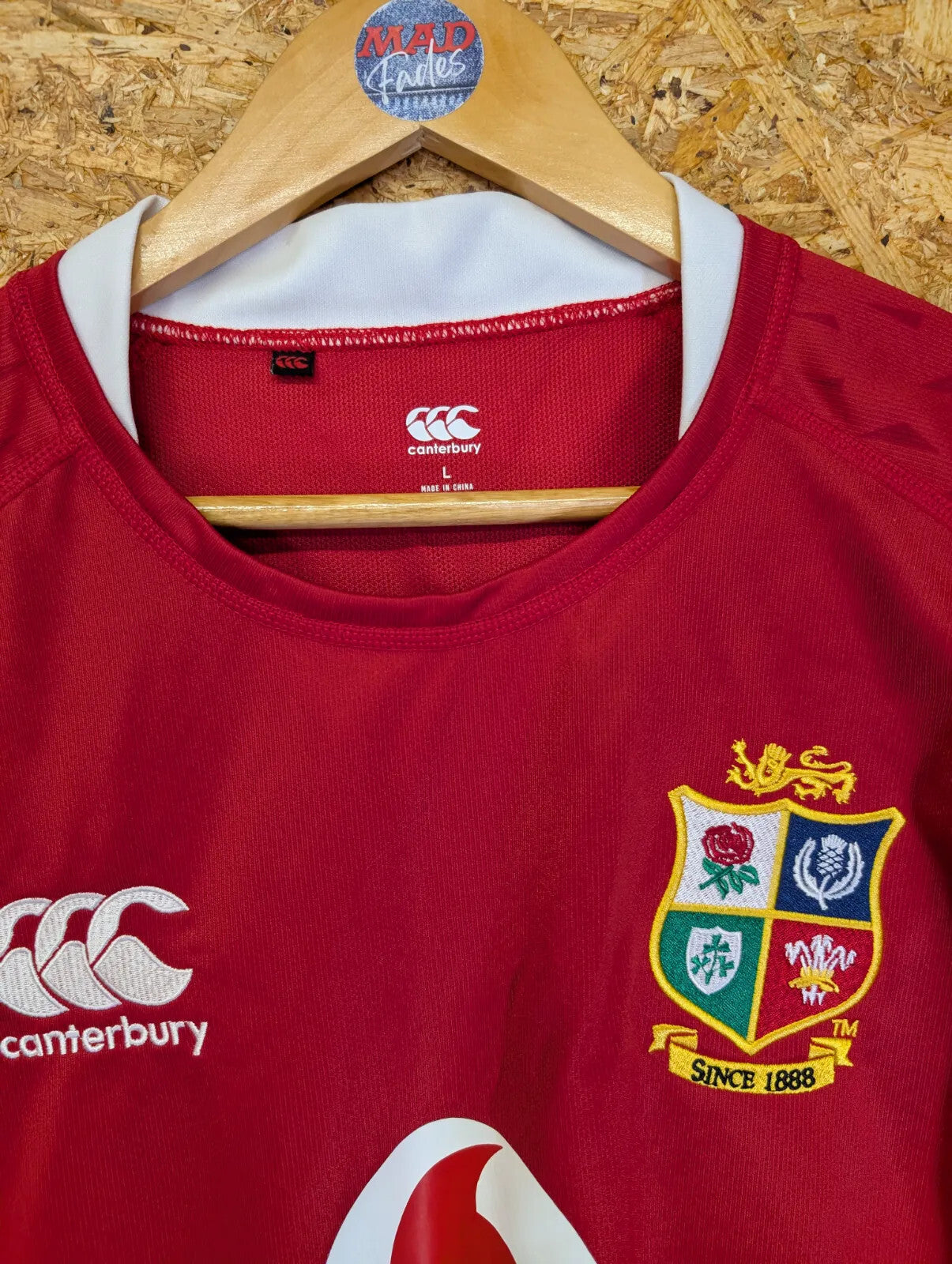 British Lions 2021 Tour Rugby Top Mens Large Red Vapodri Short Sleeve Canterbury