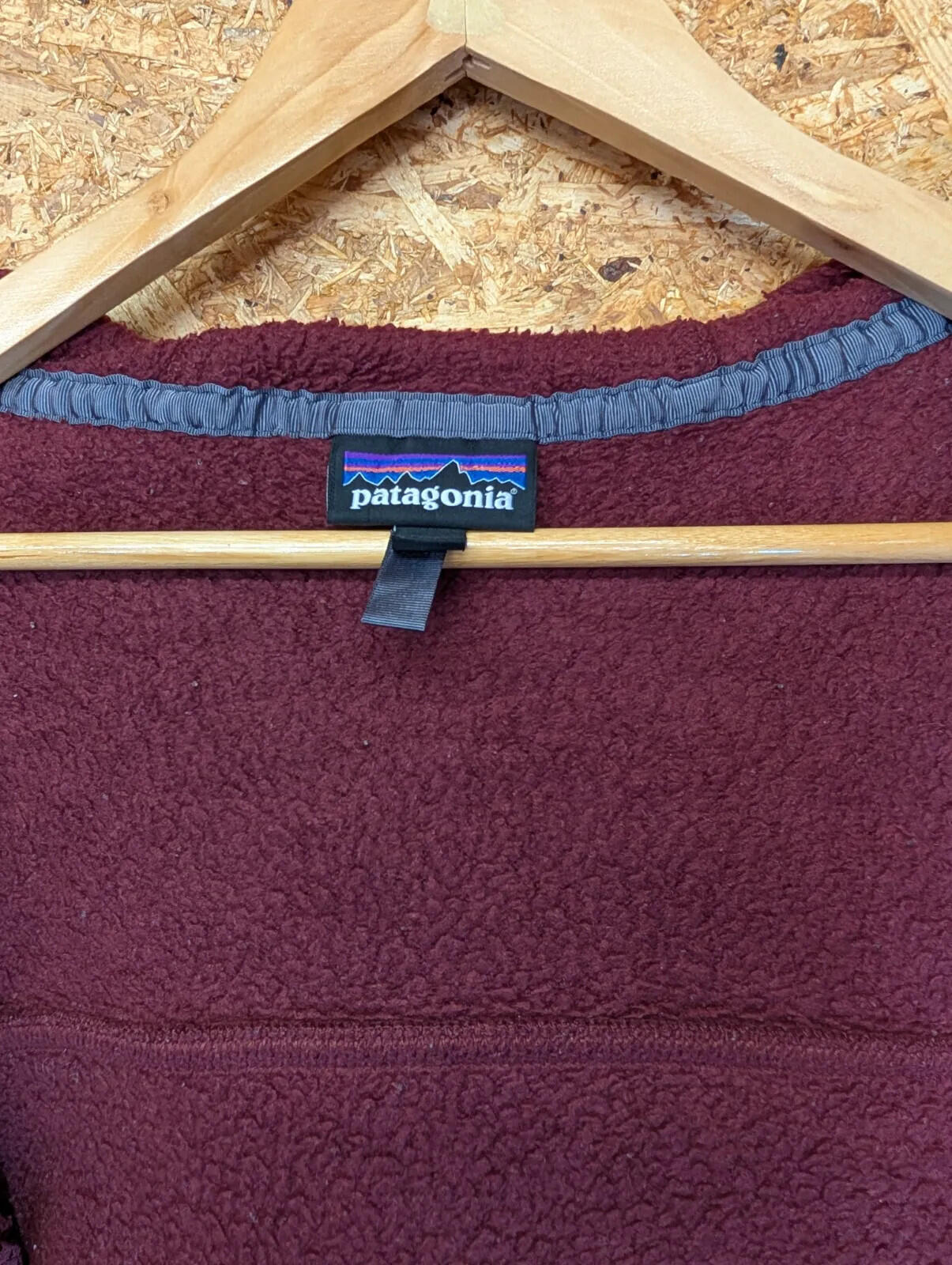 Patagonia Fleece Hoodie Jacket Women XS Sherpa Full Zip Burgundy Deep Pile Retro