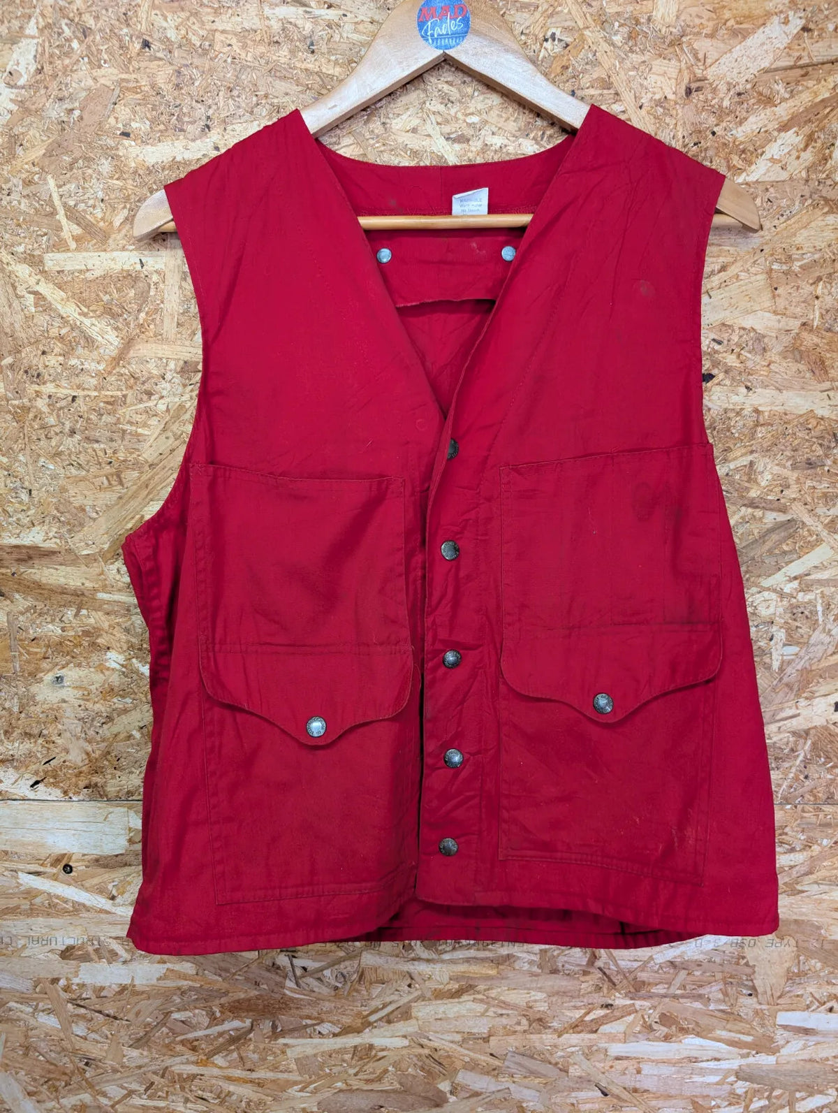 Filson Red Cotton Dry Cloth Vest Mens Size 40 Medium USA Made Lot 10 Gilet 60s