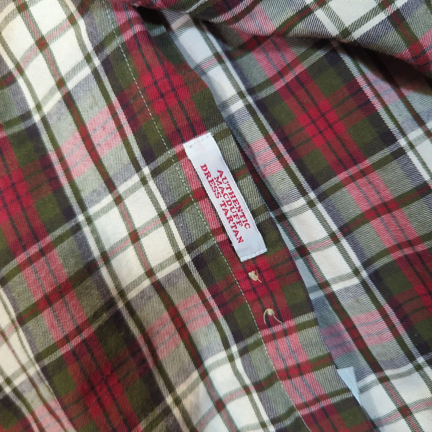 Pendleton USA Vintage 90s Heavy Cotton Shirt Check Plaid Red Green Cream Large