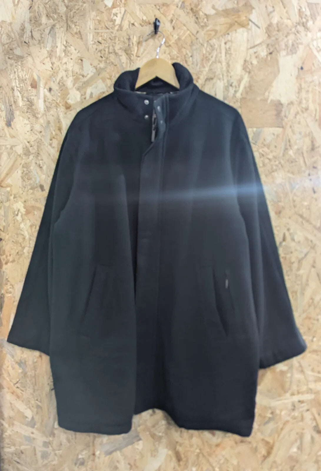 Vintage Burberry London Coat Mens XL Black Wool Cashmere Quilted Padded Nova