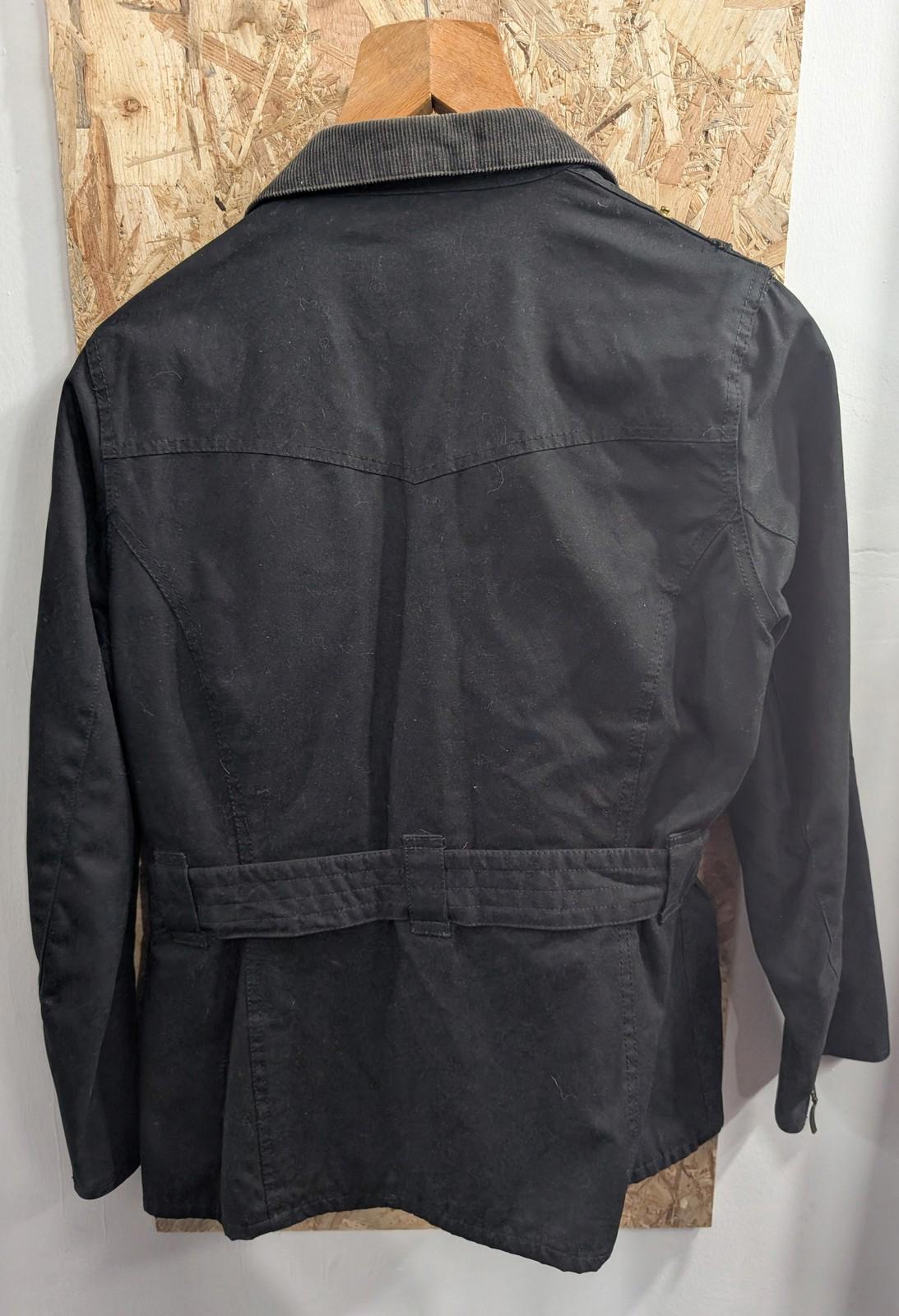 Barbour International Jacket UK Size 10 Women Belted Waxed Black Outdoor