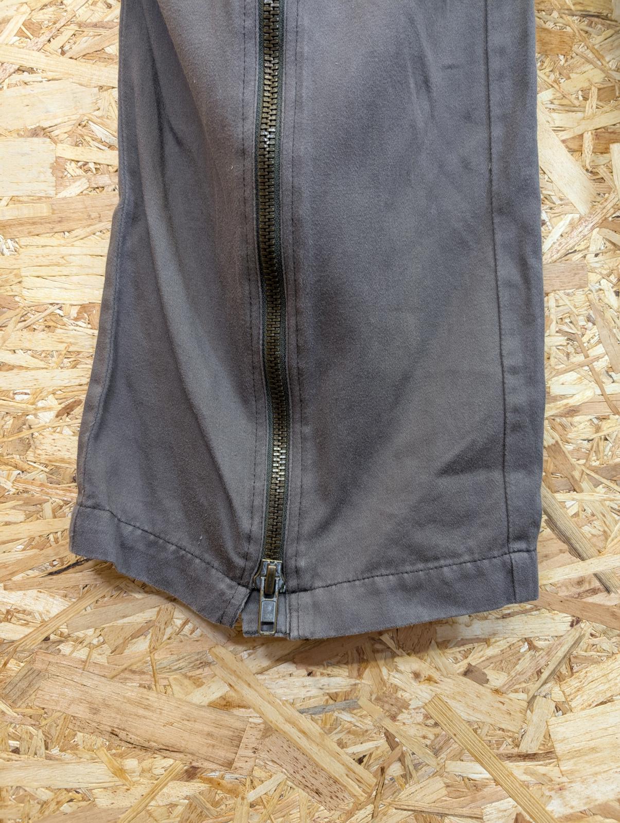 All Saints Baggy Zip Trousers W34 L31 Bondage Khaki Green Army Relaxed Y2K