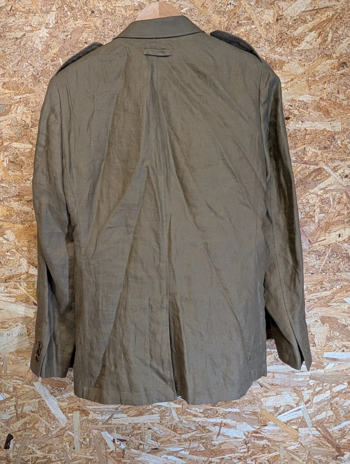 Banana Republic Blazer Mens 36 Small Khaki Olive Flax Linen Check Tailored Fit
