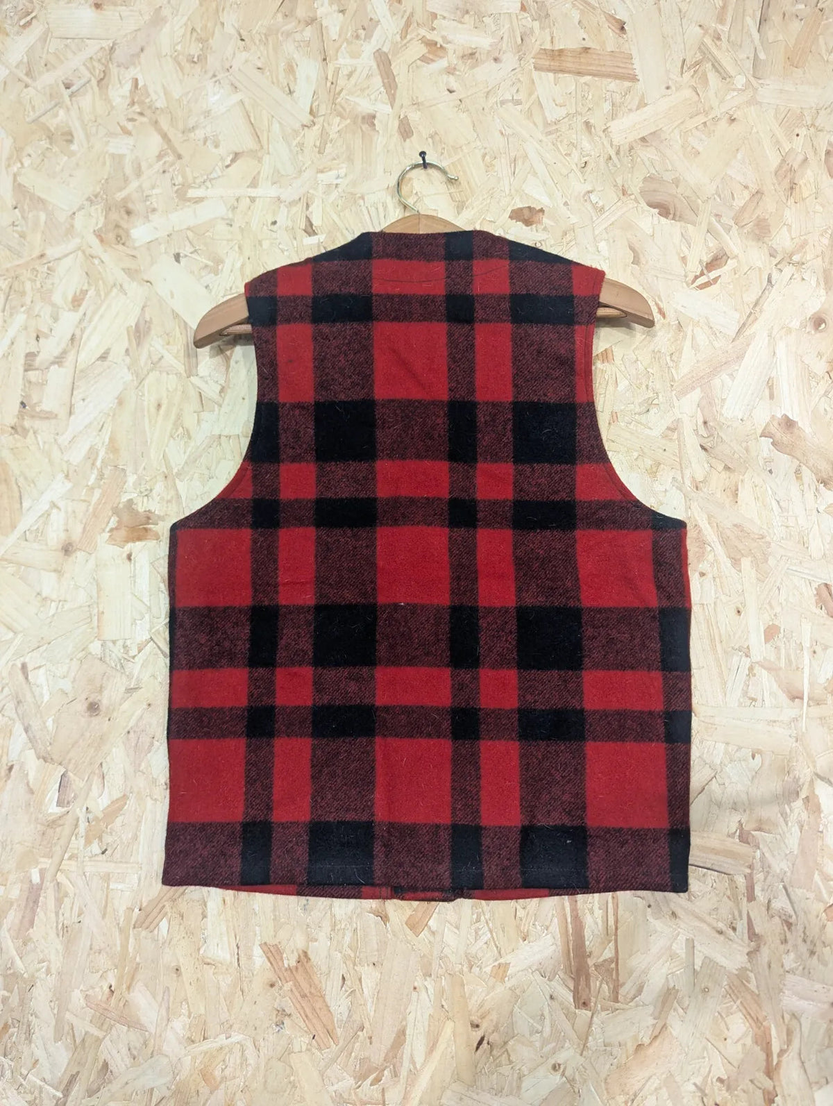 Filson Mackinaw Vest Mens Small Red Black Check Buffalo Heavy Wool USA Made
