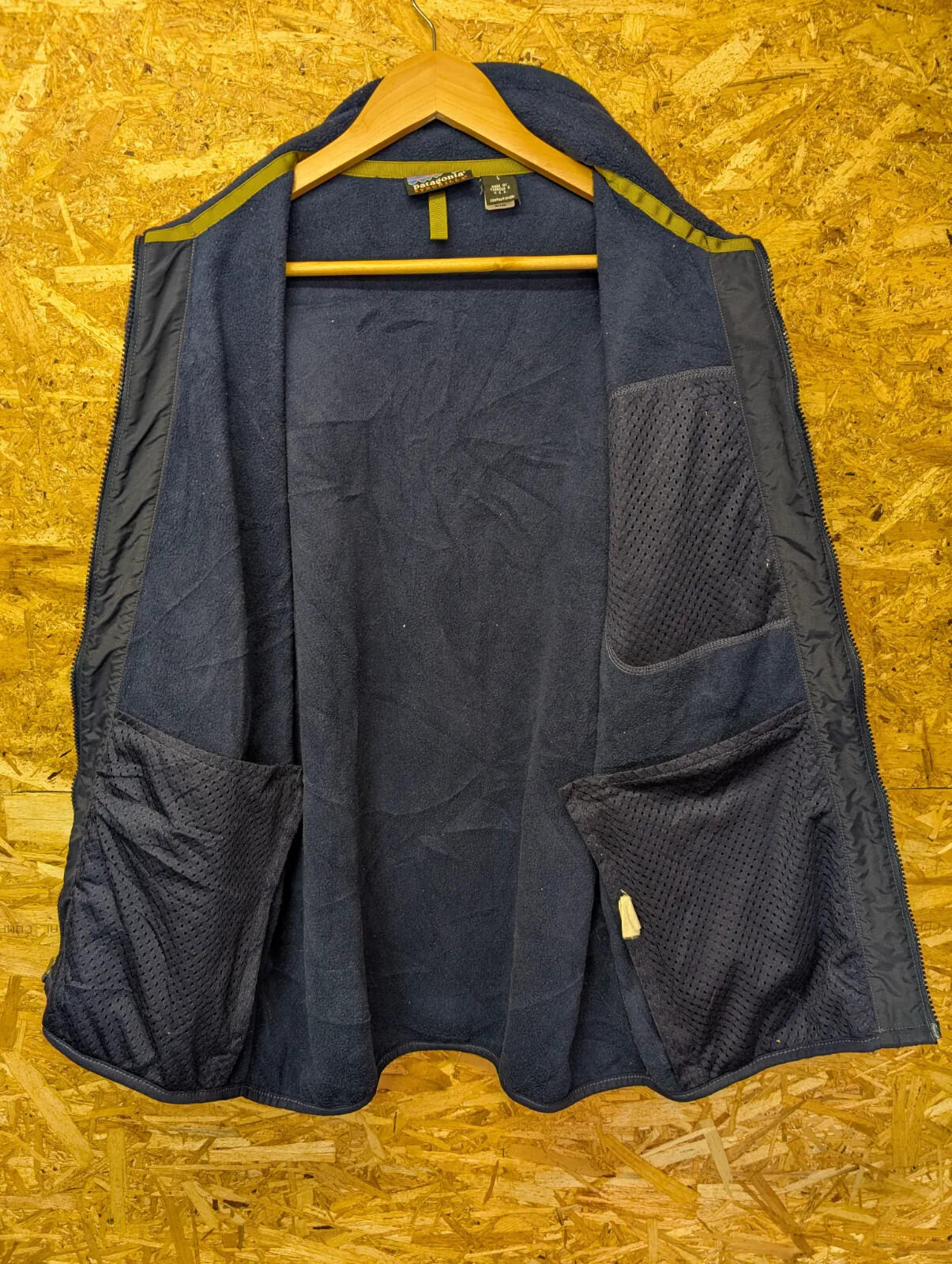 Vintage Patagonia Fleece Jacket Mens Large Navy Blue Synchilla Full Zip USA 90s