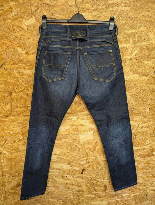 Diesel Jodar Jeans W30 L32 Men Button Fly Dark Denim Navy Blue Slim 0073N Cinch
