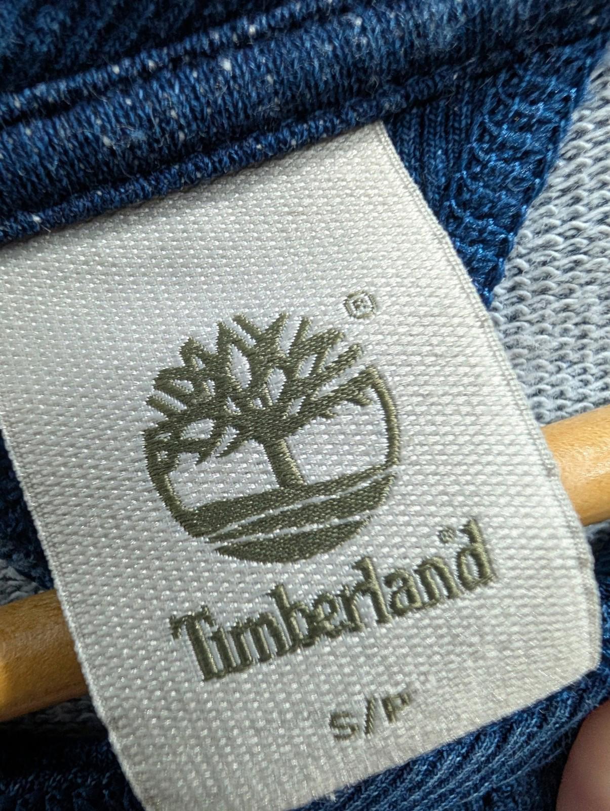 Timberland Sweatshirt Small Men Navy Blue Crew Neck Cotton V Slub
