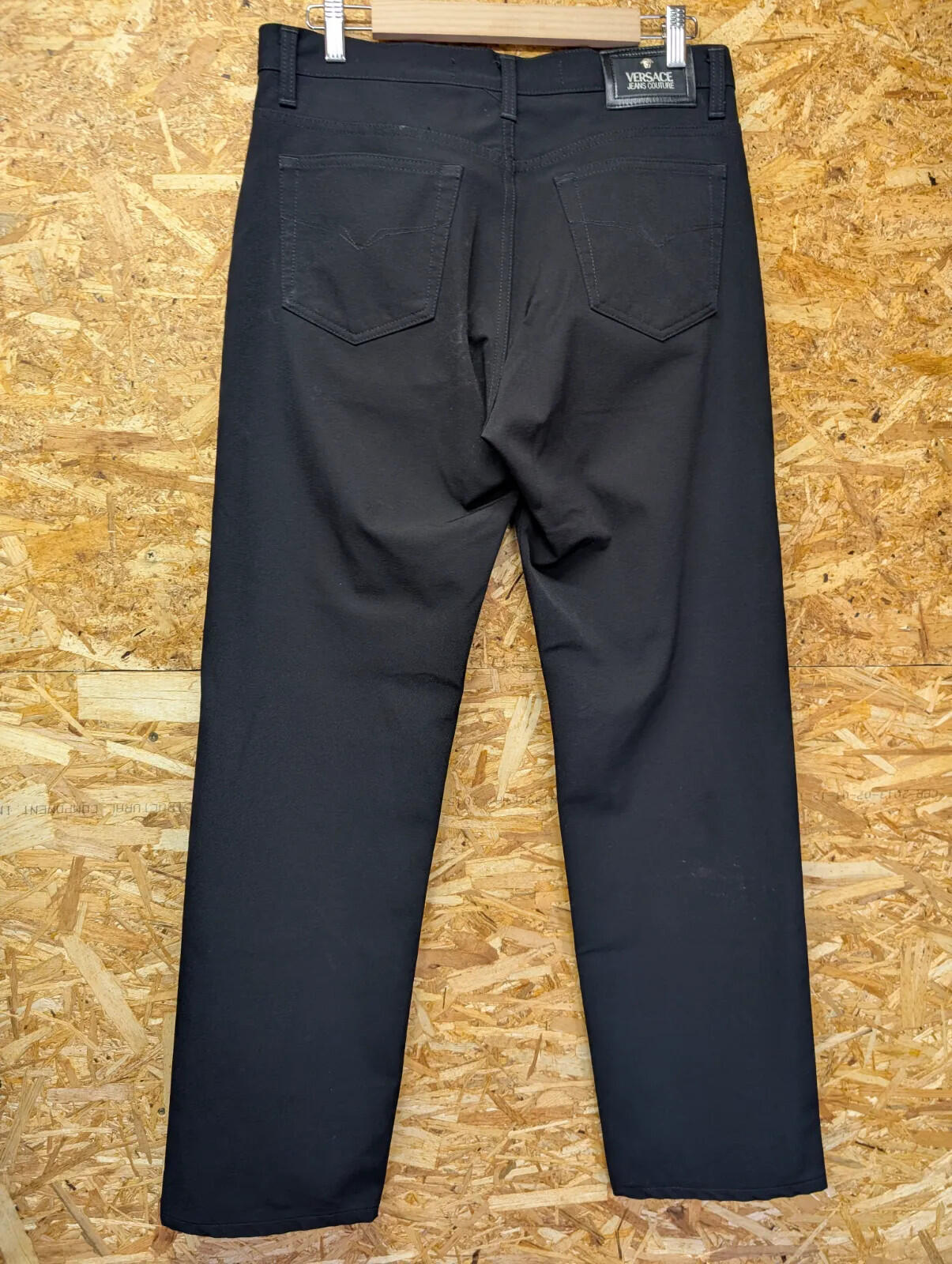 Versace Jeans Couture Trousers Mens W34 L32 Black Stretch Zip Fly Vintage 90s