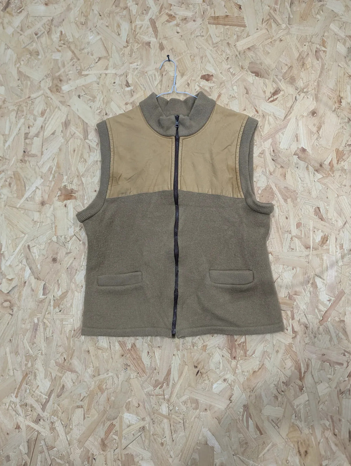 Filson 705 Vest Mens Large Beige Tan Wool Tin Cloth Cotton Full Zip USA Made