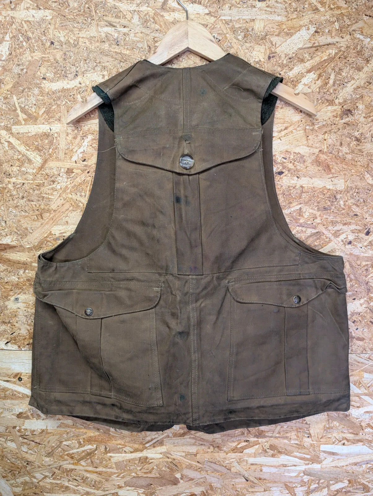 Filson Tin Cloth Hunting Vest Mens Large Style 32 Gilet Brown Wax Tin Cloth Tan
