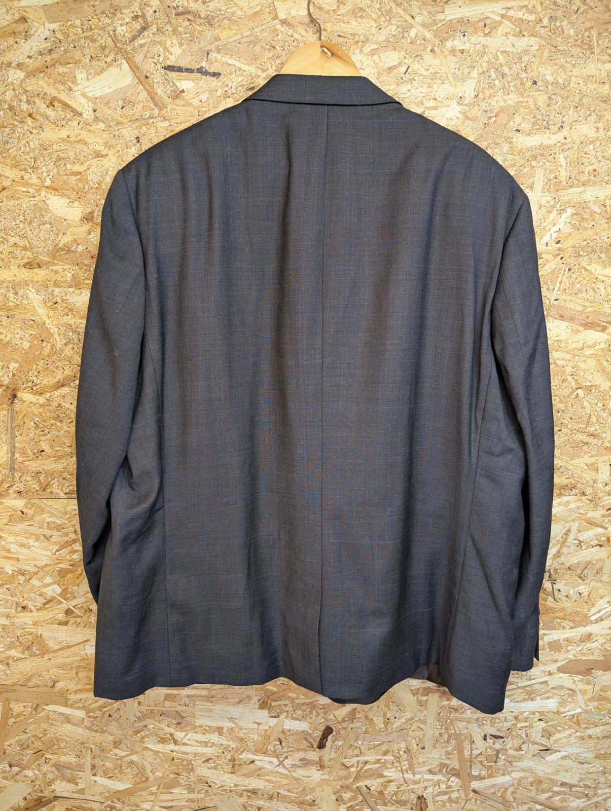 Ralph Lauren 52R 3XL 3-Piece Suit Pure Wool Grey Brown Check