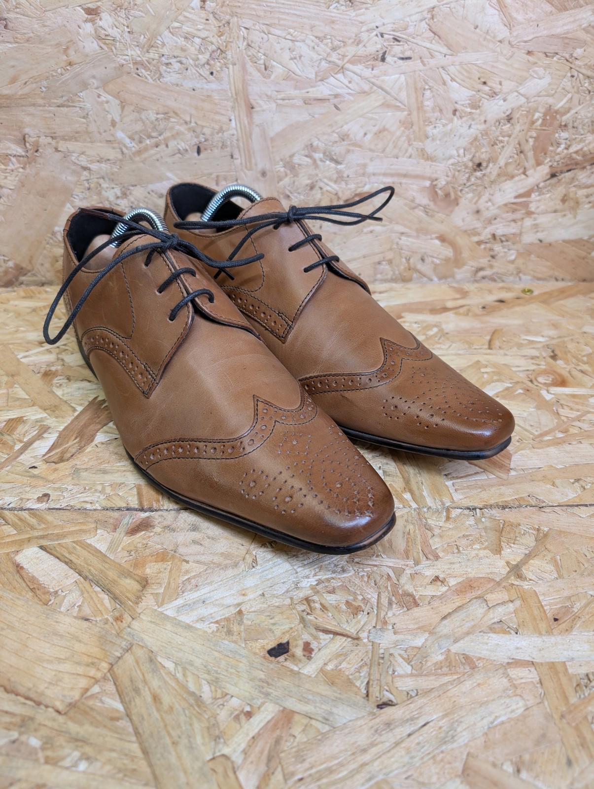 Ikon Shoes UK 6 Men Lace Up Spencer Wing Brogue Smart Shoes Leather Brown