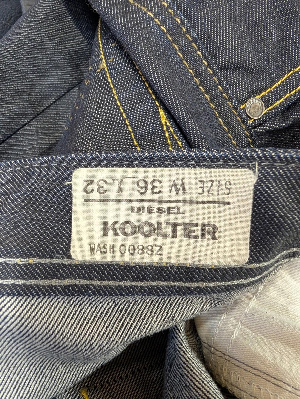 Diesel Koolter Jeans W36 L32 Men Slim Fit Dark Wash Blue Denim Rigid Indigo