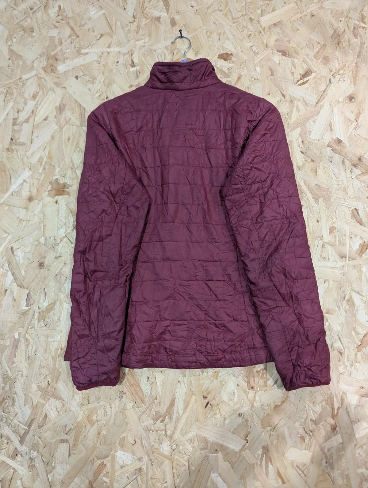 Patagonia Nano Puff Jacket Women Small Burgundy PrimaLoft Quilted Insulated Hood