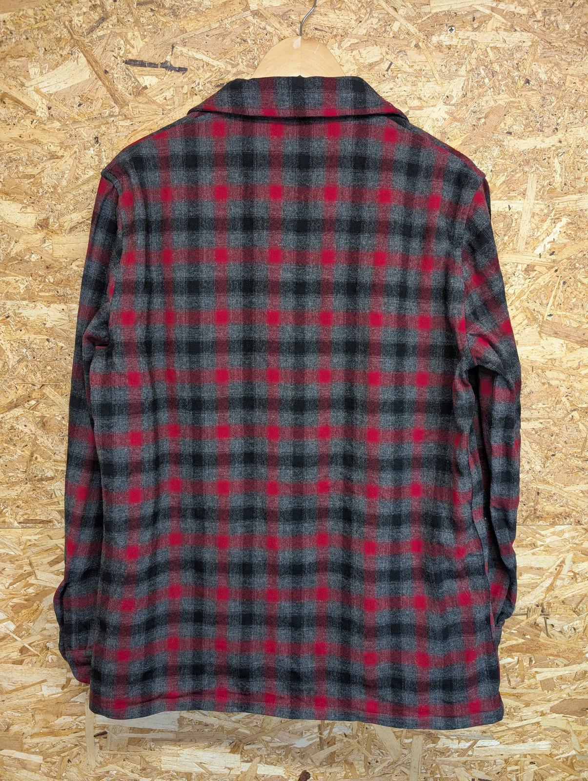 Pendleton Wool Chore Jacket Medium Men Plaid Vintage Red Grey Checked USA Made