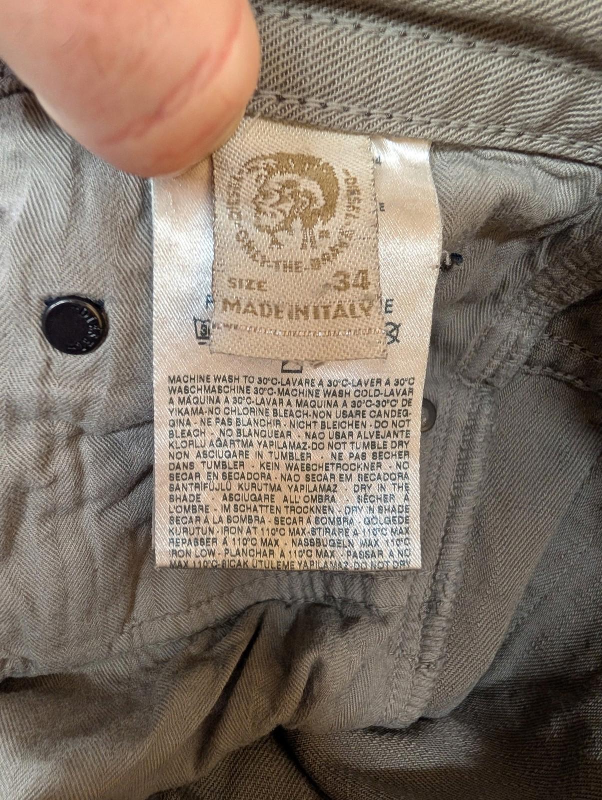 Diesel Thavar Jeans W34 L33 Men Slim-Skinny Grey Cotton Denim 0801D Distress Zip