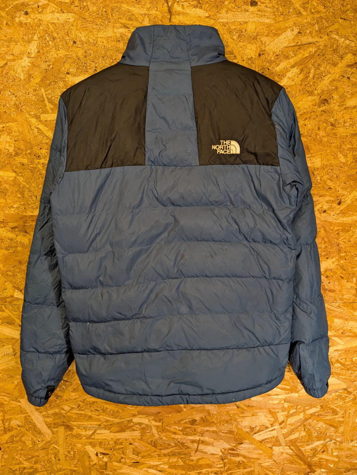 North Face 700 Nuptse Puffer Jacket Mens XS Blue Black Nylon Down Feathers