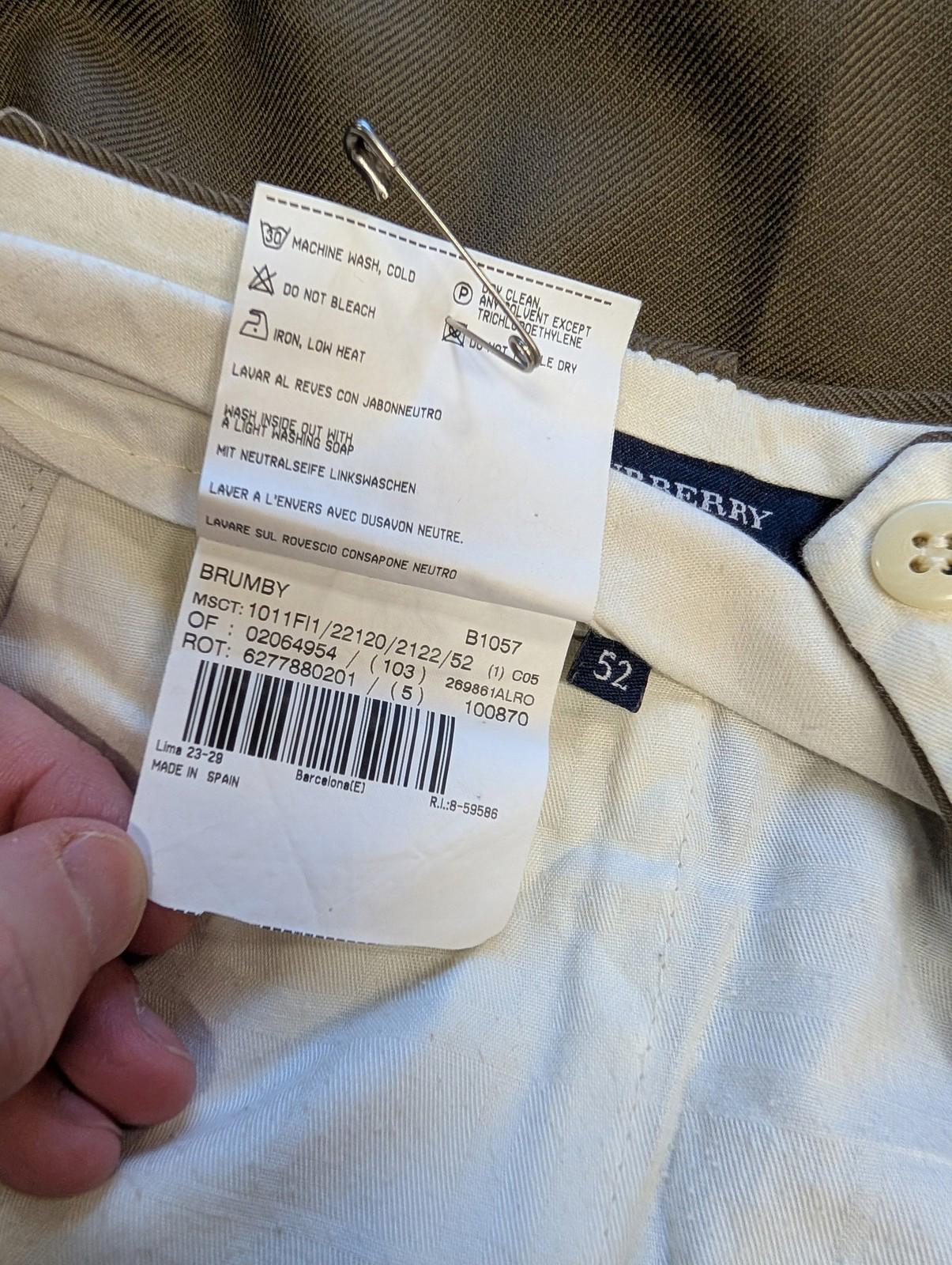Burberry Brumby Trousers Mens W38 Button Fly Beige Oatmeal Cotton Blend Vintage
