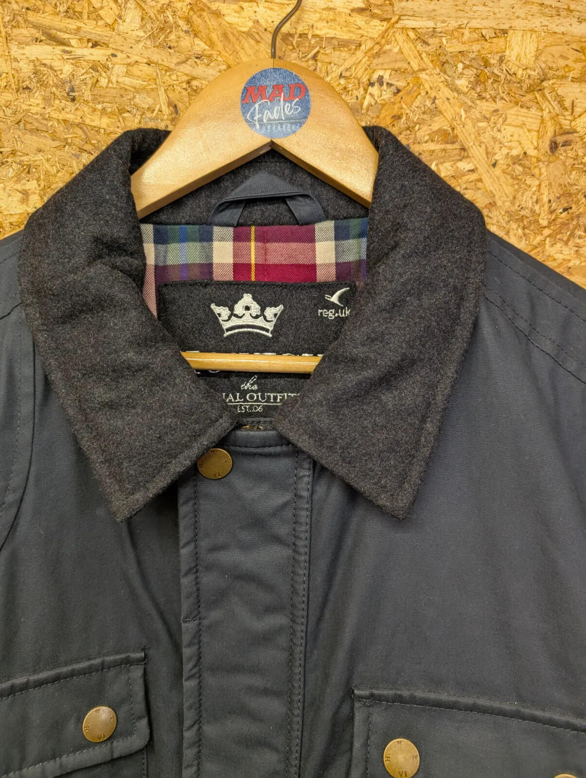 Howick The Hawker VI Field Jacket Mens Large Navy Cotton Full Zip Canvas Padded