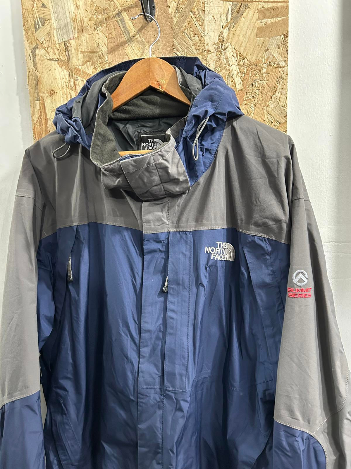 North Face Summit Series Coat Mens Size 2XL Gore-Tex TNF Blue Grey Parka Jacket