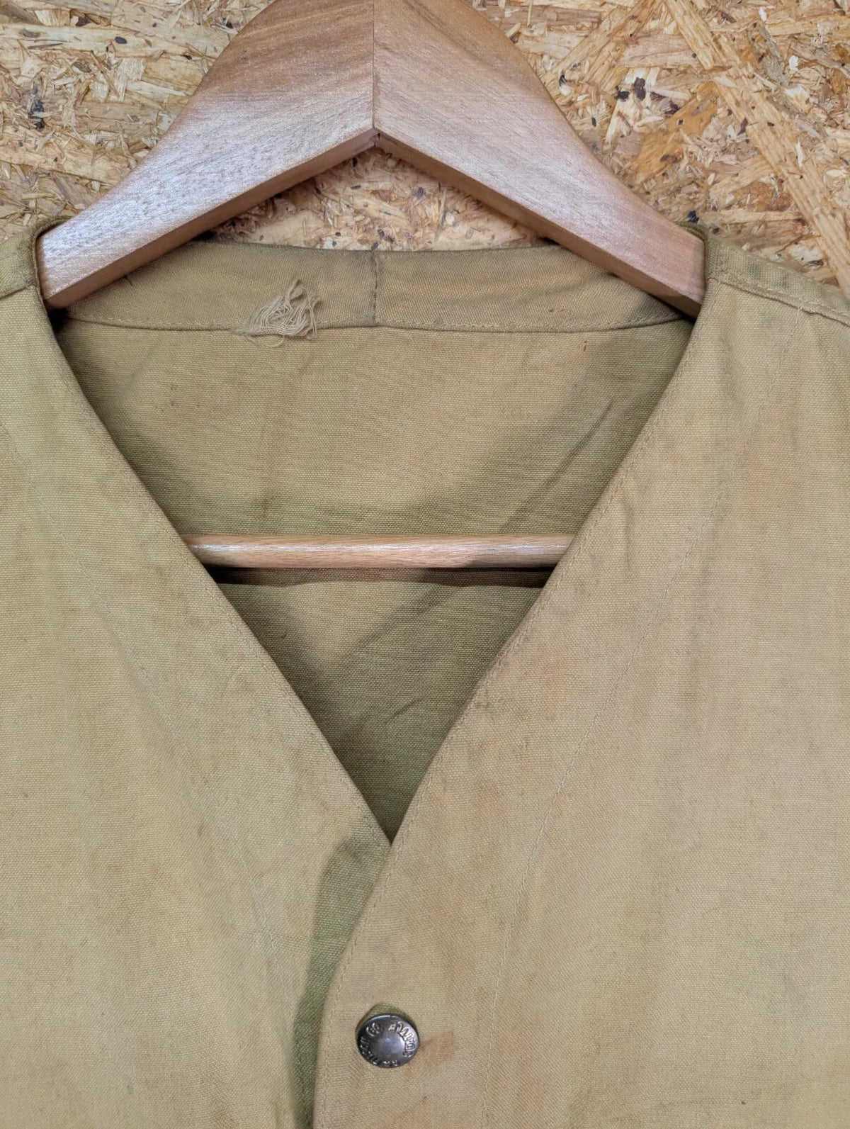 Vintage Filson Dry Cloth Vest 38 Small Gilet Beige Made USA Canvas 50s Heritage