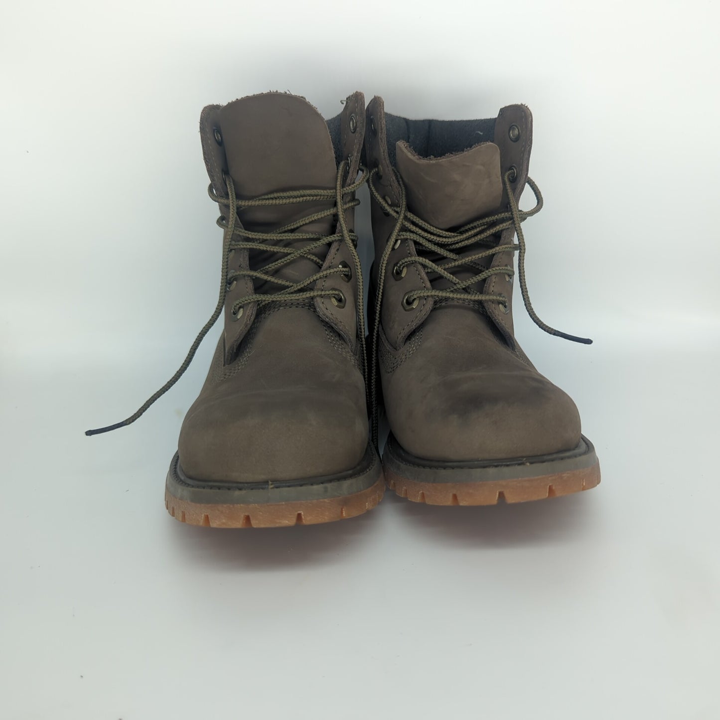 Timberland Icon Premium 6 Leather Hiking Boots Olive Grey UK 5.5 EUR 38.5 New