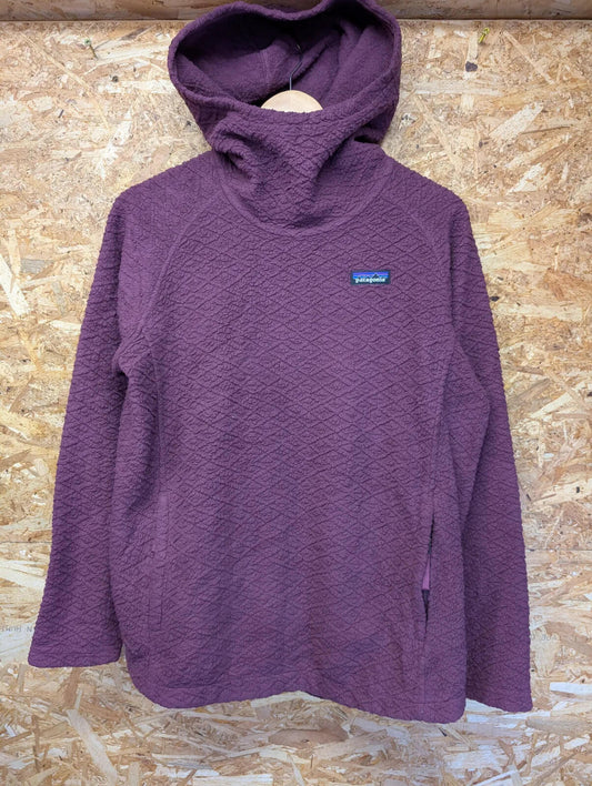 Patagonia Fleece Hoodie Womens Large Pullover Purple Pullover Top Gym Pockets