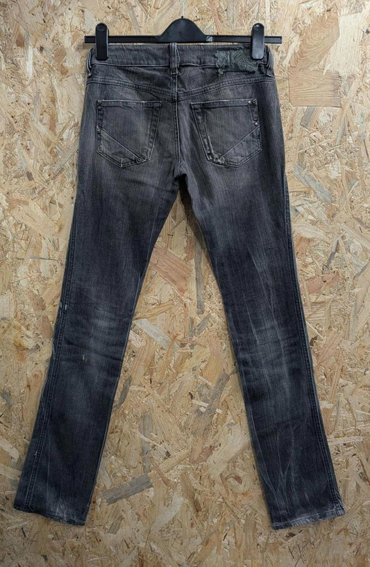 Diesel Lhela Jeans W28 L33 Women Low Rise Studded Black Stretch Y2K 008YP