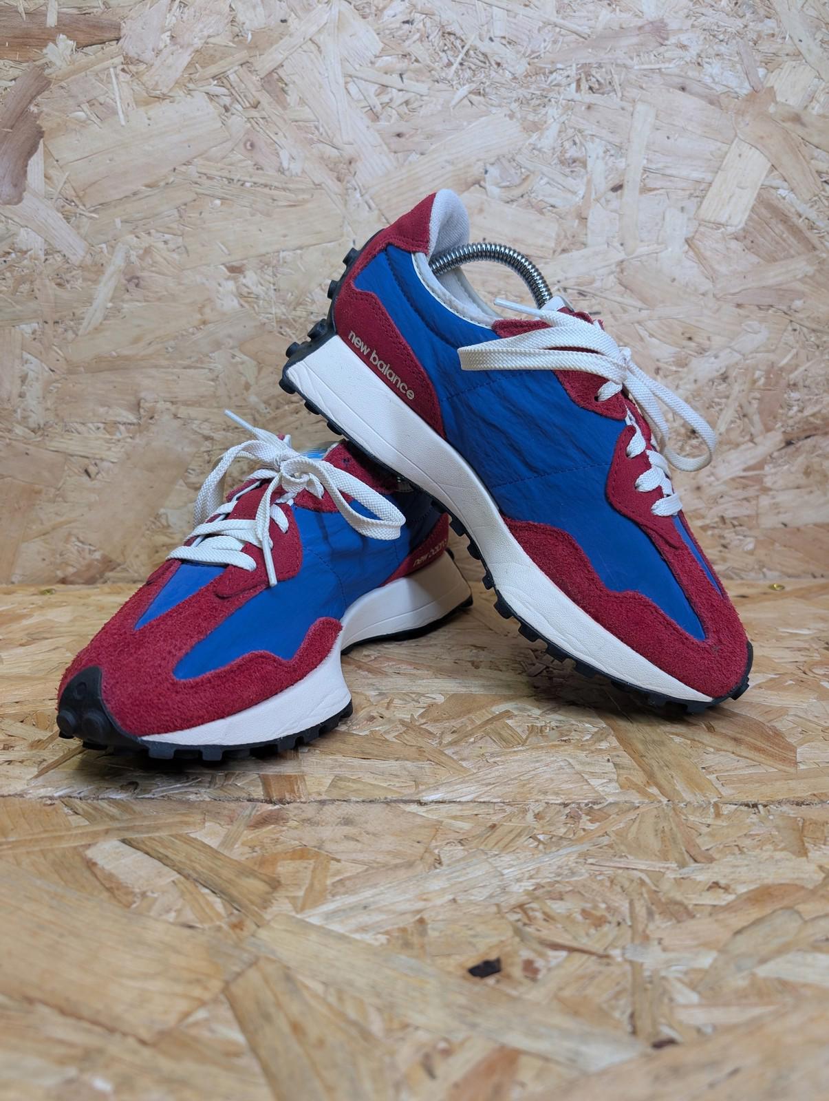 New Balance 327 Trainers UK 6 Women Red Blue White Lace Running Shoe NB Claret