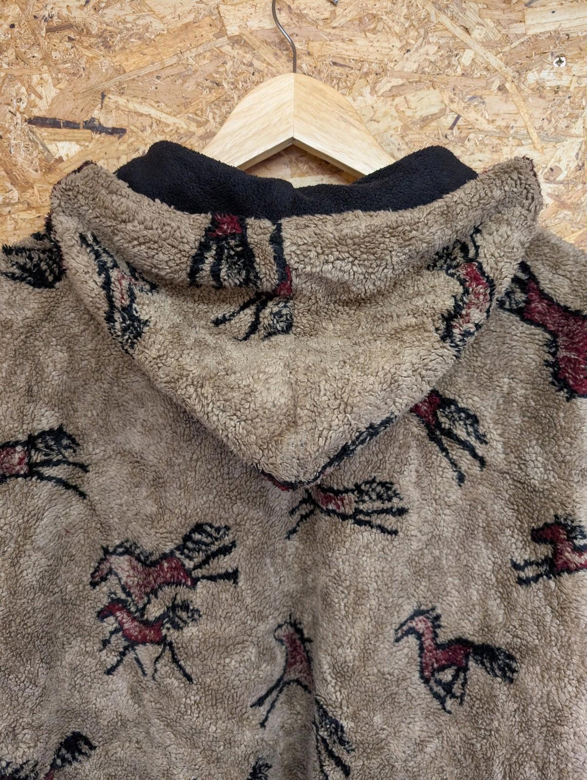 Mazmania Fleece Hoodie Medium 12-14 Women Jacket Vintage Horse Pattern USA Made